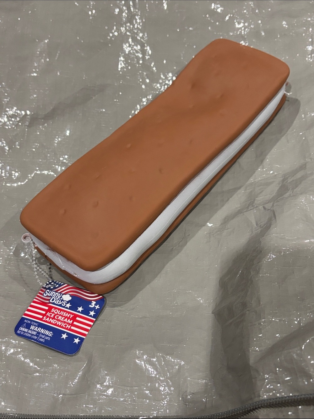Kids Brown Ice Cream Sandwich Squishy Pencil Case